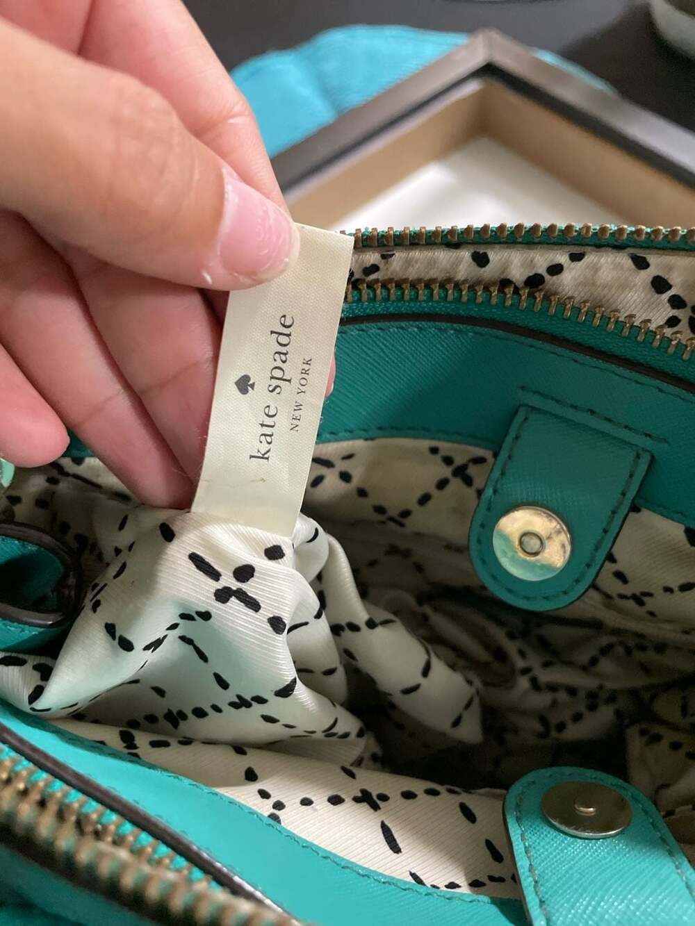 Kate Spade Newbury Lane Saffiano Leather Satchel in Teal - Picture 9 of 11